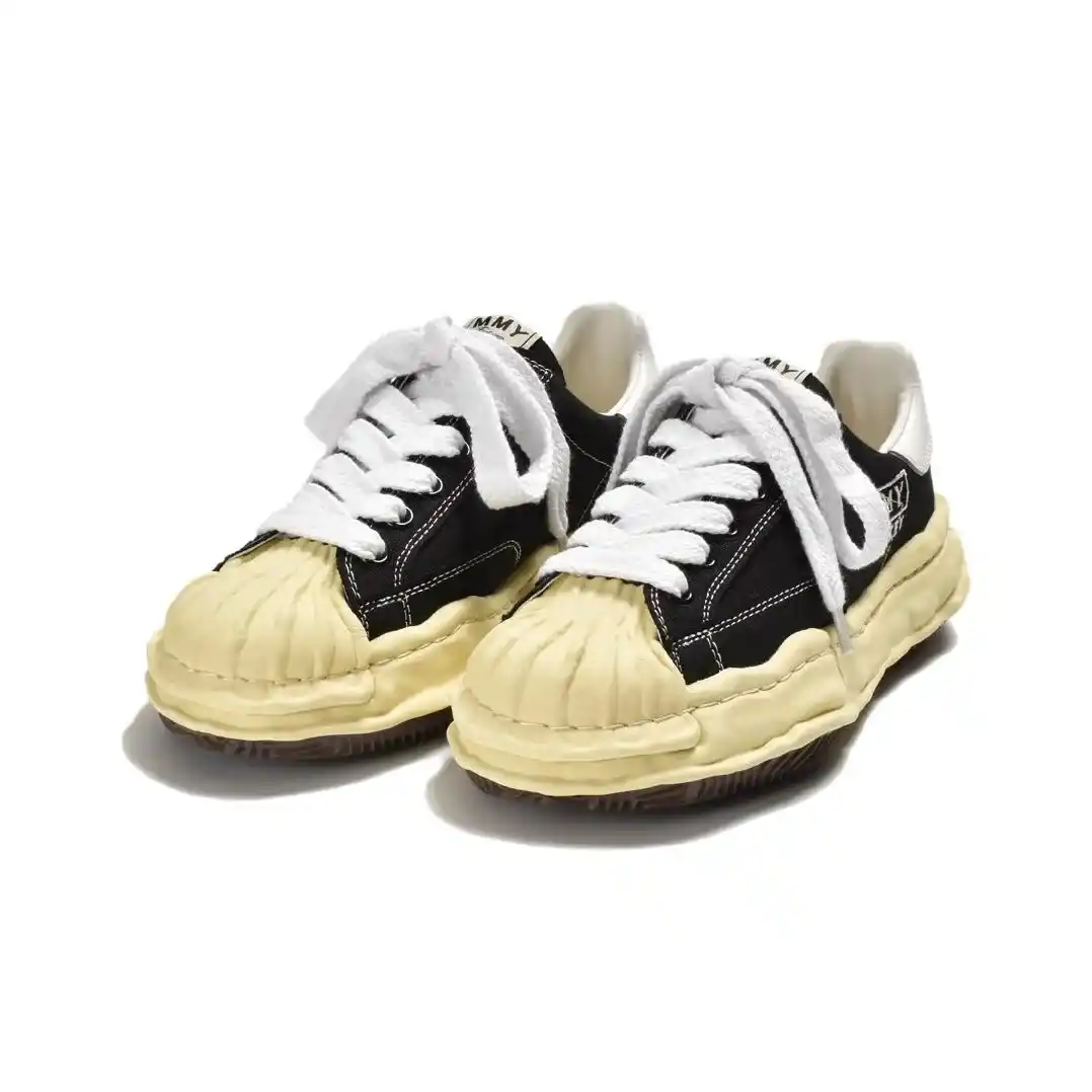 메종 미하라 야스히로 블레이키 VL OG 솔 캔버스 로우탑 스니커즈 블랙 A09FW732-BLACK - 이미지 4