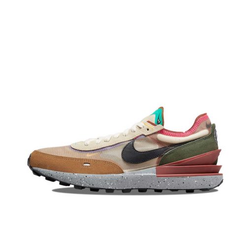 나이키 와플 원 Everybody'S Nike 러닝 클럽 로우탑 캐주얼화 남녀공용 베이지 & 브라운 & 블랙 패치워크