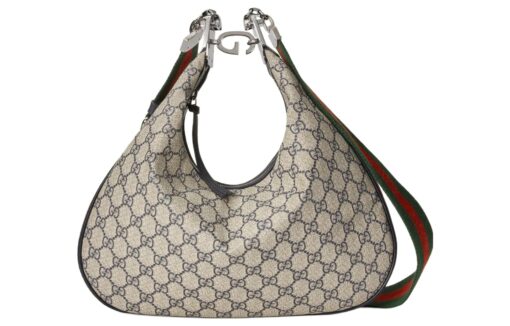 구찌 아타셰 라지 숄더백 베이지 블루 슈프림 L35.1*W6.1*H32cm