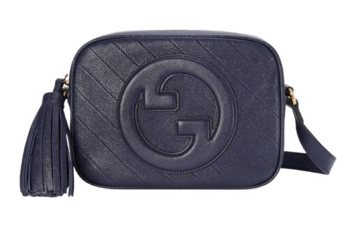 구찌 블론디 스몰 숄더백 블루 레더 L21.08*W7.87*H15.49cm