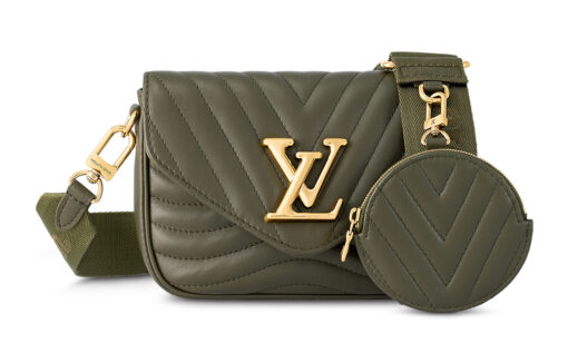 LOUIS VUITTON 신형 웨이브 송아지 가죽 숄더 백, 크로스 백 여성 카키 그린 L19*W5*H14cm