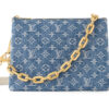 LOUIS VUITTON 쿠션 데님 숄더 백, 크로스 백 S 여성 데님 블루 L26*W12*H20cm
