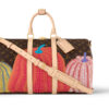 LOUIS VUITTON 야요이 쿠사마 콜라보레이션 키폴 코팅 캔버스 여행 백, 크로스바디백 핸드백 남성 브라운 L45*W20*H27cm