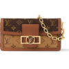 LOUIS VUITTON 다푸인 코팅 캔버스 및 소가죽 휴대용 크로스백, 숄더 백 여성 브라운 L21*W5*H12cm