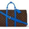 LOUIS VUITTON 키폴 코팅 캔버스 및 소가죽 트림 핸드백, 숄더 백, 크로스백, 여행 백 남성 블루 & 브라운 L50*W23*H29cm