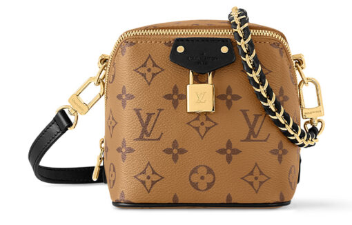 LOUIS VUITTON JUST IN CASE 코팅 캔버스 숄더 백, 크로스 백 여성 브라운 & 블랙 L13*W11.25*H14cm