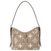 LOUIS VUITTON 캐리어올 가죽 핸드 백, 숄더 백 S 여성 도브 그레이 페어드 와 크림 베이지 L29.46*W11.94*H23.88cm