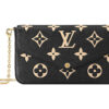LOUIS VUITTON 포셰트 펠리시에 곡물 송아지 가죽 핸드 백, 숄더 백 레귤러 여성 블랙 L21*W3*H12cm