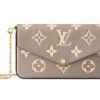LOUIS VUITTON 루이 비통 포셰트 펠리시에 곡물 송아지 가죽 3 in 1 휴대용 크로스백, 숄더 백 여성 엘리펀트 그레이 & 밀크 화이트 L21*W3*H12cm