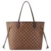 LOUIS VUITTON NEVERFULL 코팅 캔버스 및 소가죽 트림 토트 가방, 쇼핑백, 숄더 백, 핸드백 M 여성 브라운 L31*W14*H28cm