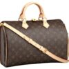 LOUIS VUITTON 스피디 코팅 캔버스 핸드백, 숄더 백, 크로스백, 여행 백 여성 브라운 L35*W18*H23cm