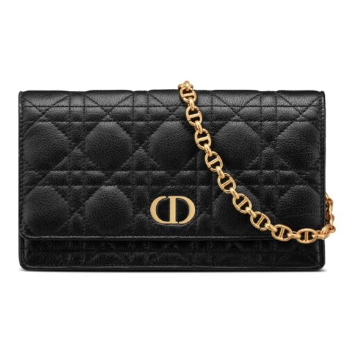 DIOR 카로 소프트 소가죽 패니 팩, 클러치,어깨 크로스백 여성 블랙